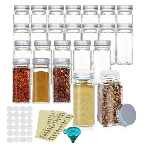 24-Pack Kitchen Seasoning Bottles with Customizable Labels