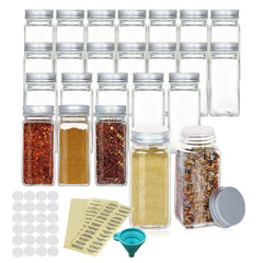 24-Pack Kitchen Seasoning Bottles with Customizable Labels