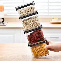 Sealed Jars Kitchen Grain Organizer – Large Moisture‑Proof Plastic Storage Set