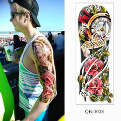 Waterproof Full Arm Temporary Tattoo Sleeve – Dragon, Skull, Tiger, Wolf Designs