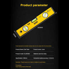 Deli High Precision Magnetic Spirit Level Ruler – Rustproof Horizontal Bubble Level