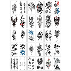 30Pcs Black Flower & Butterfly Temporary Tattoos