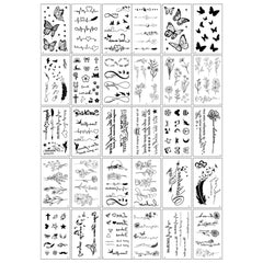 30pcs Temporary Tattoos for Children Unicorn Mermaid Car Fruit Cartoon Tattoo Stickers for Hand Body Fake Tattoo Waterproof