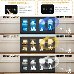 Wine Bar Cabinet with LED Light, 65" Sideboard Buffet Cabinet with Storage, Modern Home Coffee Bar Cabinet with Smart Human Sens