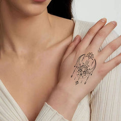 30Pcs Black Flower & Butterfly Temporary Tattoos