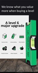High Precision Magnetic Level Ruler – Multi-function Aluminum Spirit Bubble Gauge