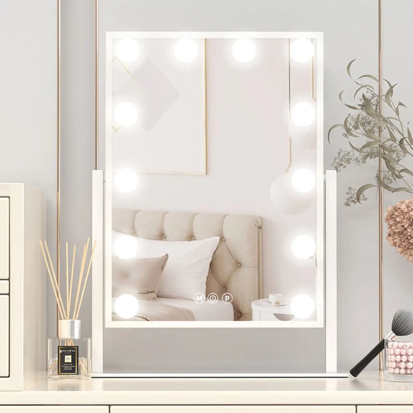 Tabletop Vanity Mirror with 12 LED Bulbs