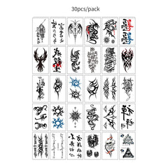 30pcs Temporary Tattoos for Children Unicorn Mermaid Car Fruit Cartoon Tattoo Stickers for Hand Body Fake Tattoo Waterproof