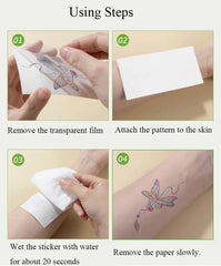 30Pcs Black Flower & Butterfly Temporary Tattoos