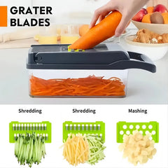 Vegetable Chopper Slicer 16-in-1 with Spice Chopper Set 7 Blades Veggie Dicer Onion Fruit Cutter