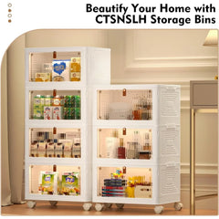 23Qt 4-Tier Folding Storage Bins with Lids