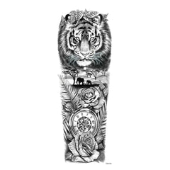 Waterproof Full Arm Temporary Tattoo Sleeve – Dragon, Skull, Tiger, Wolf Designs