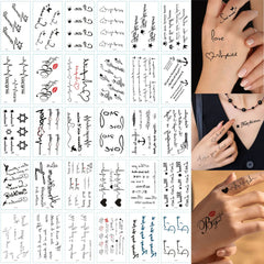 30Pcs Black Flower & Butterfly Temporary Tattoos
