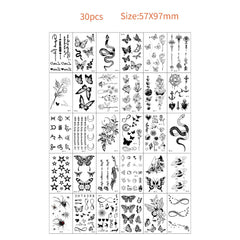 30pcs Temporary Tattoos for Children Unicorn Mermaid Car Fruit Cartoon Tattoo Stickers for Hand Body Fake Tattoo Waterproof