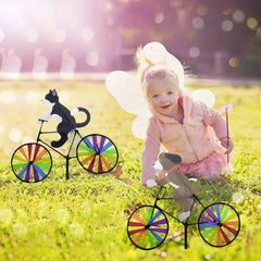3D Animal Cartoon Windmill – Creative Bicycle Wind Spinner Garden Decor
