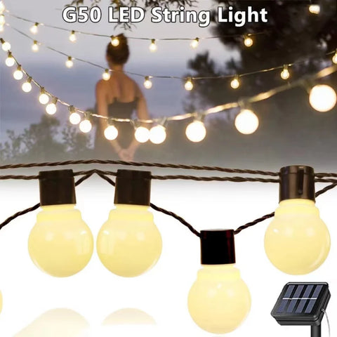 G50 LED Solar Fairy String Lights – Outdoor Ambient Decor