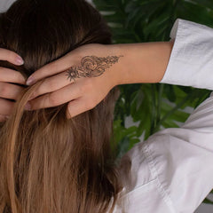 30Pcs Black Flower & Butterfly Temporary Tattoos