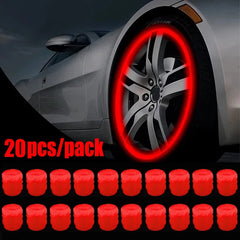 1-20PCS Glowing Tire Valve Stem Caps | Car Bike Wheel Decor