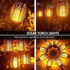 4/2/1PCS Solar Flame Torch Lights – Flickering Waterproof LED Outdoor Lamps