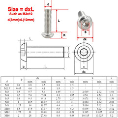 Allen Screw Nut Bolt Kit – M2 to M6 304 Stainless Steel Hexagon Machine Screws & Nuts