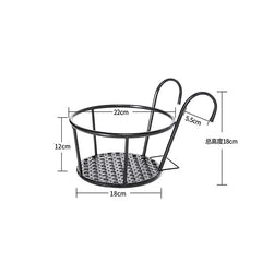 3-Pack Iron Art Hanging Flower Pots with Hooks – Metal Plant Baskets for Balcony