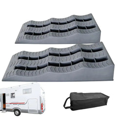 Car Leveling Ramps (2PCS) – RV Wheel Chocks & 3-Step Camper Leveling Blocks | Trailer Levelers for Motorhomes & Travel
