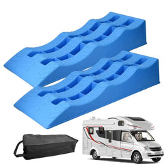 Car Leveling Ramps (2PCS) – RV Wheel Chocks & 3-Step Camper Leveling Blocks | Trailer Levelers for Motorhomes & Travel