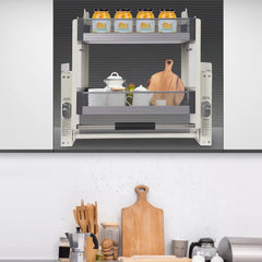 2-Tier Pull-Down Kitchen Cabinet Rack