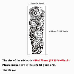 Waterproof Full Arm Temporary Tattoo Sleeve – Dragon, Skull, Tiger, Wolf Designs