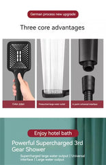 Adjustable Shower Head 3 Mode Rainfall Shower High Pressure Water Saving