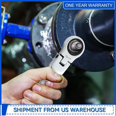 Prostormer 14-Piece Flex Head Ratcheting Wrench Set – SAE 1/4" to 7/8", Cr-V Steel with Rack