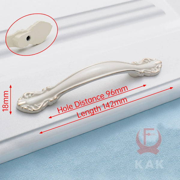 KAK Ivory White Zinc Alloy Cabinet Handles – European Style Drawer & Door Pulls