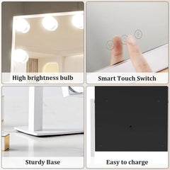 Tabletop Vanity Mirror with 12 LED Bulbs