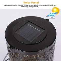 Hanging Solar Lantern, Outdoor Waterproof Vintage Metal LED Big Tree Decorative Lights, Garden Yard Lawn Lights