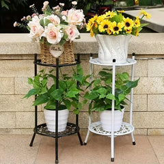 2-Tier Tall Metal Plant Stand – Indoor & Outdoor Plant Shelf Rack