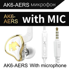 Original QKZ AK6 Copper Driver HiFi Wired Earphone Bass Stereo