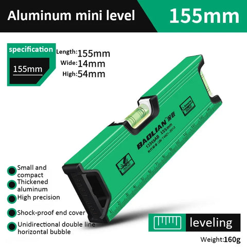 High Precision Magnetic Level Ruler – Multi-function Aluminum Spirit Bubble Gauge