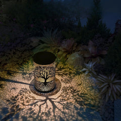 Hanging Solar Lantern, Outdoor Waterproof Vintage Metal LED Big Tree Decorative Lights, Garden Yard Lawn Lights