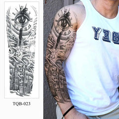 Waterproof Full Arm Temporary Tattoo Sleeve – Dragon, Skull, Tiger, Wolf Designs