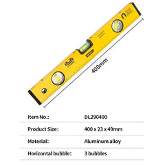 Deli High Precision Magnetic Spirit Level Ruler – Rustproof Horizontal Bubble Level