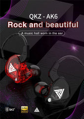 Original QKZ AK6 Copper Driver HiFi Wired Earphone Bass Stereo