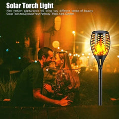 4/2/1PCS Solar Flame Torch Lights – Flickering Waterproof LED Outdoor Lamps