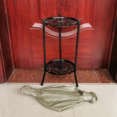 2-Tier Tall Metal Plant Stand – Indoor & Outdoor Plant Shelf Rack