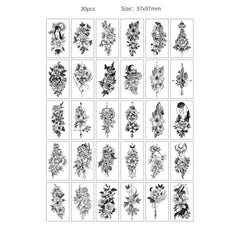 30pcs Temporary Tattoos for Children Unicorn Mermaid Car Fruit Cartoon Tattoo Stickers for Hand Body Fake Tattoo Waterproof
