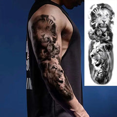 Waterproof Full Arm Temporary Tattoo Sleeve – Dragon, Skull, Tiger, Wolf Designs