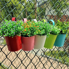 10-Color Metal Iron Flower Wall Hanging Planter Pots – Balcony & Garden Succulent Baskets