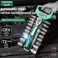 Socket Sleeve Wrench Set – 1/4", 3/8", 1/2" Ratchet Wrench Tool Kit