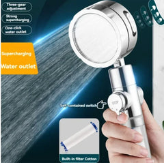 Adjustable Shower Head 3 Mode Rainfall Shower High Pressure Water Saving