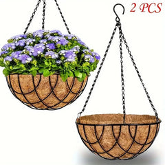 12” Hanging Coconut Palm Flowerpot – Indoor & Outdoor Hanging Basket Planter