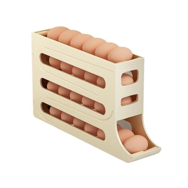 4 Layers Automatic Rolling Holder Rack Fridge Eggs Storage Box
